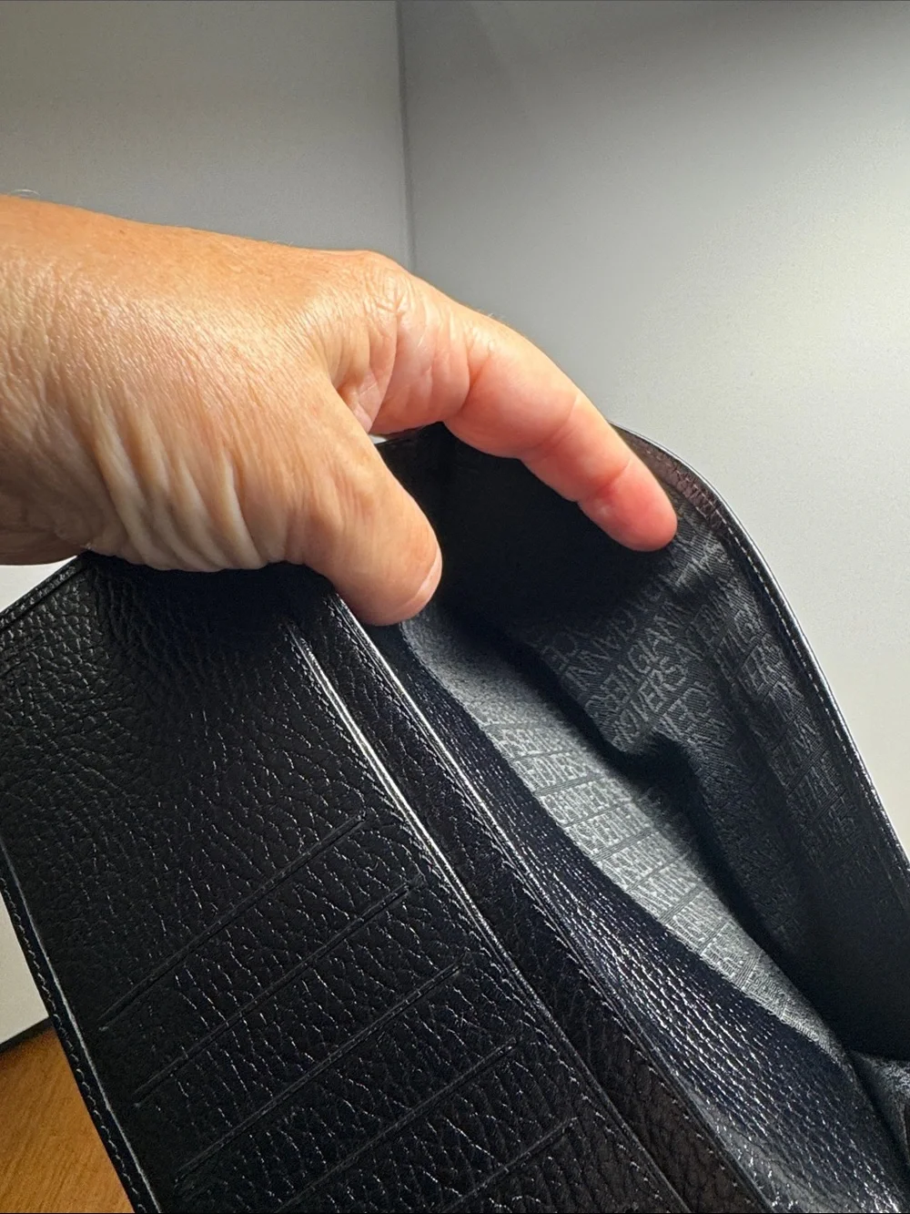 Versace Black Leather Wallet with Gold Medallion